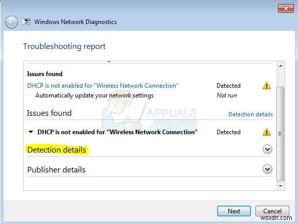 স্থির করুন:DHCP Wifi এর জন্য সক্ষম নয়