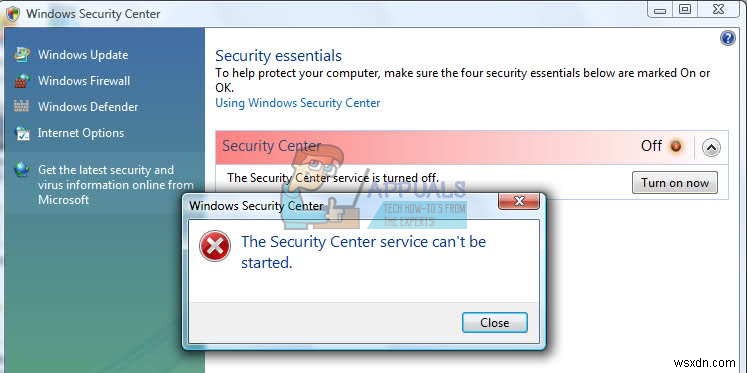 ঠিক করুন:উইন্ডোজ নিরাপত্তা কেন্দ্র পরিষেবা শুরু করা যাবে না 