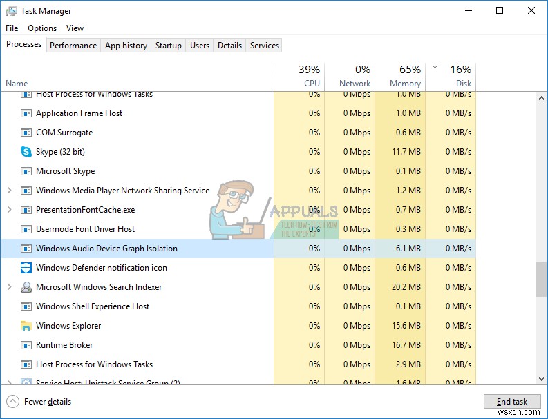 ঠিক করুন:audiodg.exe দ্বারা উচ্চ CPU ব্যবহার 