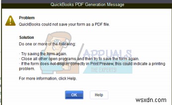 ফিক্স:QuickBooks আপনার ফর্মটিকে PDF ফাইল হিসাবে সংরক্ষণ করতে পারেনি৷ 