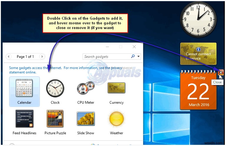 Windows 10 এ ডেস্কটপ গ্যাজেট এবং উইজেট যোগ করুন 