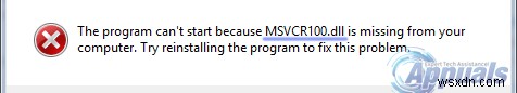 ঠিক করুন:MSVCP100.dll অনুপস্থিত 