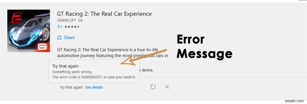 ঠিক করুন:উইন্ডোজ স্টোরে ত্রুটি 0x80080207 