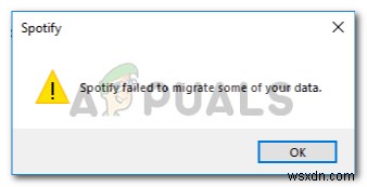 ঠিক করুন:Spotify আপনার কিছু ডেটা স্থানান্তর করতে ব্যর্থ হয়েছে 