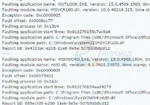 ঠিক করুন:Microsoft Word এবং Outlook 2013 ntdll.dll/MSVCR100.dll এর সাথে ক্র্যাশ হচ্ছে 