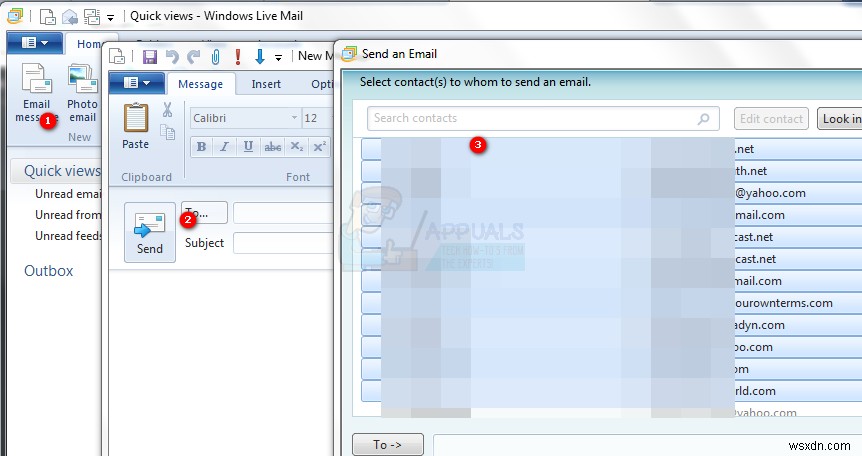 Windows Live Mail 2012 এ একাধিক ইমেল কিভাবে পাঠাবেন