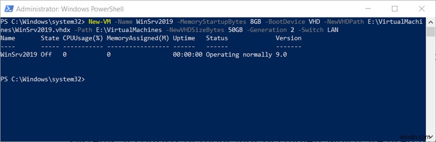 PowerShell ব্যবহার করে Hyper-V 2019-এ ভার্চুয়াল মেশিন তৈরি করা 