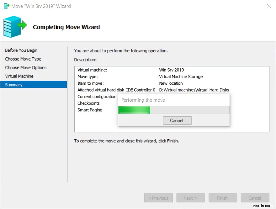 Hyper-V 2019 ব্যবহার করে ভিএমগুলিকে এক অবস্থান থেকে অন্য স্থানে সরানো৷ 