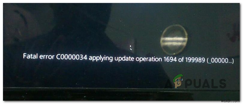 উইন্ডোজ আপডেট প্রয়োগ করার সময় মারাত্মক ত্রুটি C0000034 