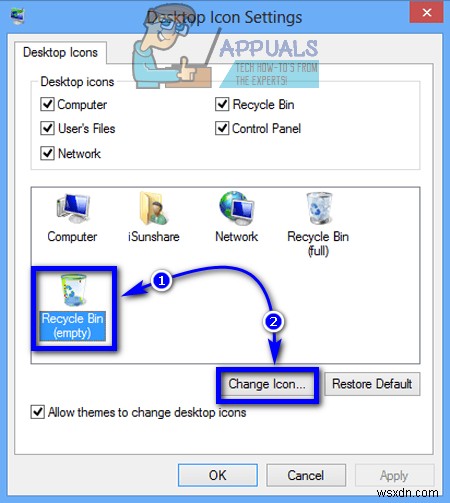 উইন্ডোজ 7, ​​8, 8.1 এবং 10 এ রিসাইকেল বিন আইকন কীভাবে পরিবর্তন করবেন 