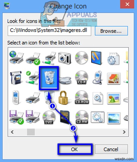 উইন্ডোজ 7, ​​8, 8.1 এবং 10 এ রিসাইকেল বিন আইকন কীভাবে পরিবর্তন করবেন 