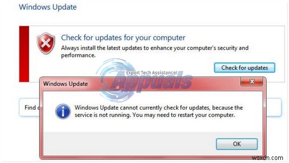 ঠিক করুন:Windows 7 বর্তমানে আপডেটের জন্য চেক করতে পারে না 