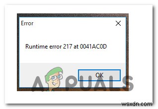 উইন্ডোজ 10 এ রানটাইম ত্রুটি 217 (0041ACoD) কীভাবে ঠিক করবেন? 