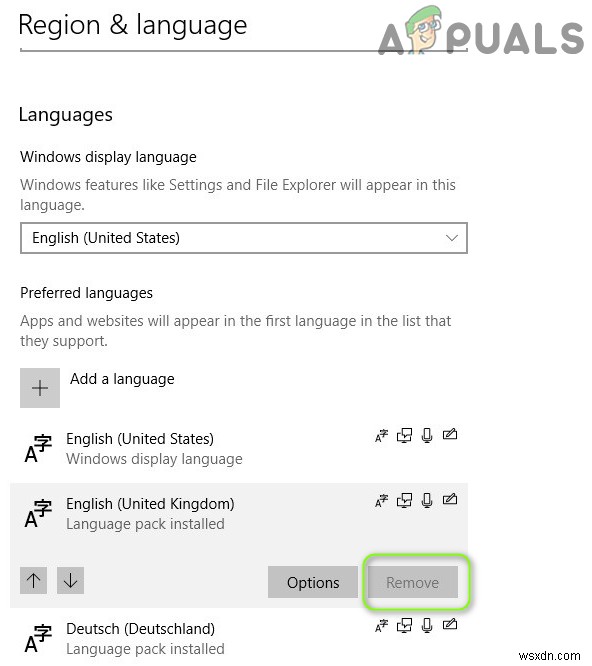 উইন্ডোজ 10 থেকে একটি ভাষা সরানো যাবে না (ফিক্স) 