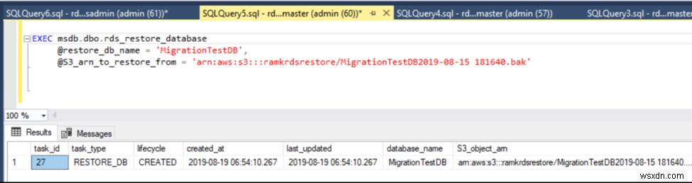 একটি AWS RDS উদাহরণে একটি SQL সার্ভার ডাটাবেস স্থানান্তর করুন 