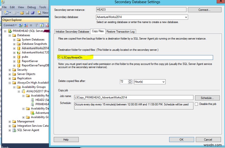 বিদ্যমান AlwaysOn ডাটাবেসে Microsoft SQL সার্ভার লগ শিপিং 