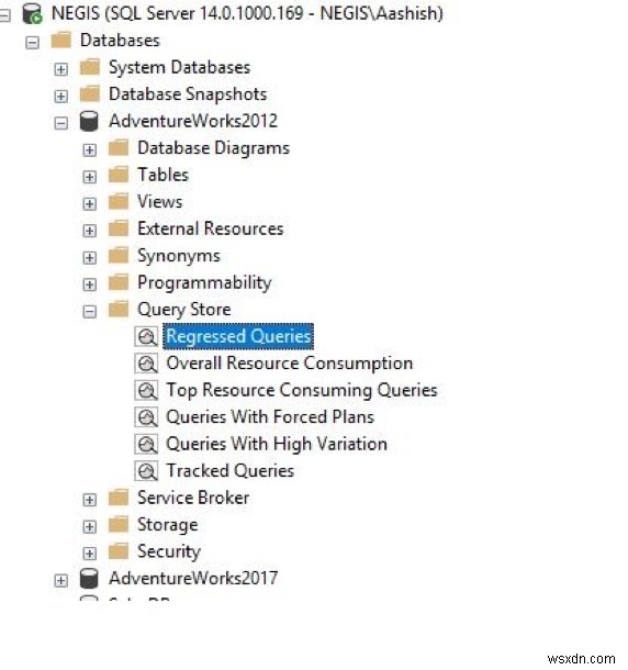 Microsoft SQL সার্ভার ক্যোয়ারী স্টোর 