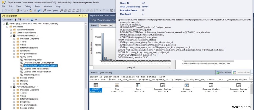 Microsoft SQL সার্ভার ক্যোয়ারী স্টোর 