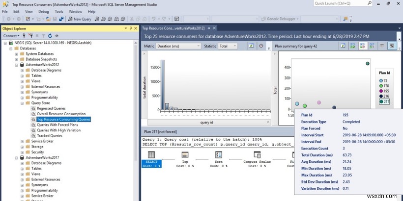 Microsoft SQL সার্ভার ক্যোয়ারী স্টোর 