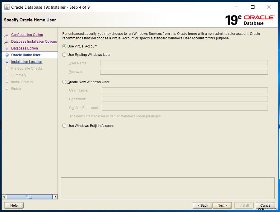 Windows-এর প্রথম অংশের জন্য Oracle 19c ইনস্টল করুন 