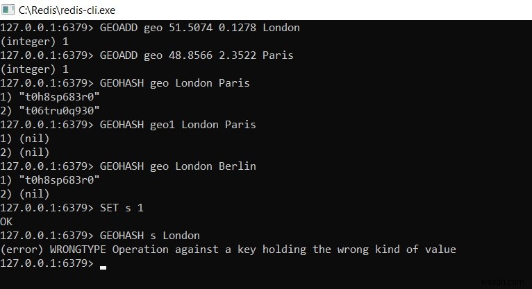 Redis GEOHASH – কিভাবে ভূ-স্থানিক মানের একাধিক সদস্যের জিওহ্যাশ স্ট্রিং পেতে হয় 