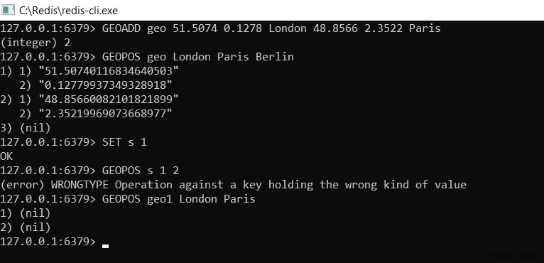 Redis GEOPOS – কিভাবে দ্রাঘিমাংশ পেতে হয়, ভূ-স্থানিক মানের একাধিক সদস্যের অক্ষাংশ 