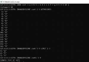 Redis ZRANGEBYSCORE - স্কোর পরিসীমা এবং asc ক্রম অনুসারে সাজানো সেটের উপাদানগুলি কীভাবে পাবেন 