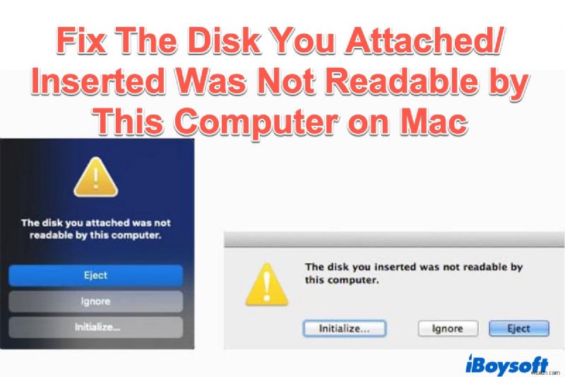 আপনার সংযুক্ত ডিস্কটি ম্যাকের এই কম্পিউটার দ্বারা পাঠযোগ্য ছিল না তা ঠিক করুন