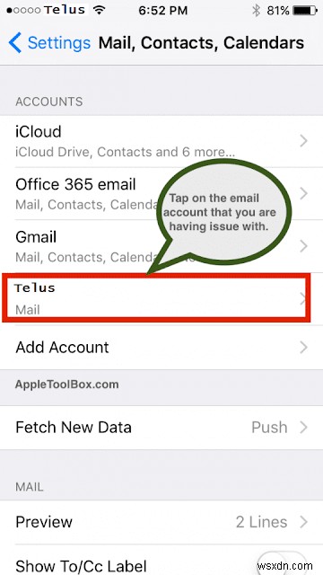 iPhone, iPad বা Mac এ telus.net বা telusplanet.net ইমেল অ্যাকাউন্ট থেকে ইমেল পাঠাতে অক্ষম