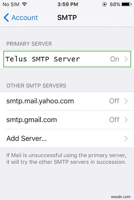 iPhone, iPad বা Mac এ telus.net বা telusplanet.net ইমেল অ্যাকাউন্ট থেকে ইমেল পাঠাতে অক্ষম