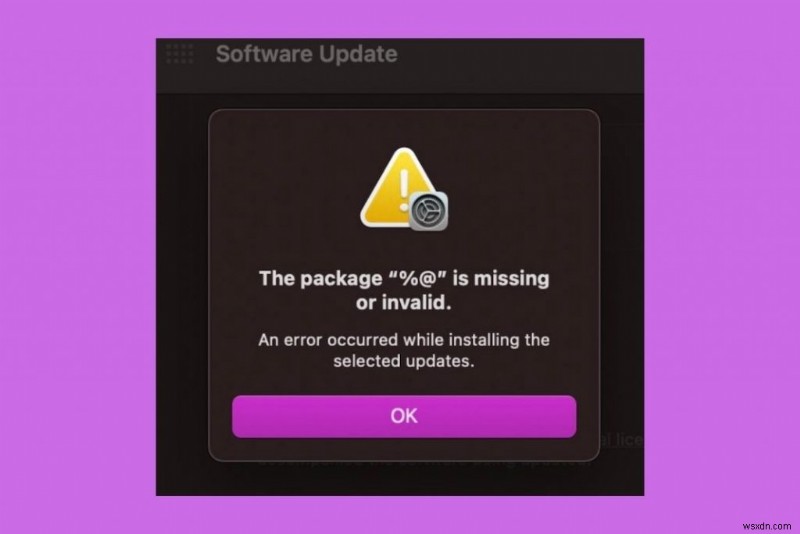 প্যাকেজটি ঠিক করুন %@ অনুপস্থিত বা অবৈধ macOS মন্টেরি আপগ্রেড ত্রুটি