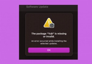 প্যাকেজটি ঠিক করুন %@ অনুপস্থিত বা অবৈধ macOS মন্টেরি আপগ্রেড ত্রুটি