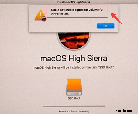 [সমাধান] APFS ইনস্টলের জন্য একটি প্রিবুট ভলিউম তৈরি করা যায়নি 