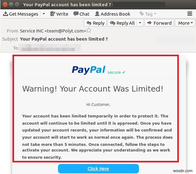 আপনার পেপ্যাল ​​অ্যাকাউন্ট সীমিত করা হয়েছে:ফিশিং ইমেল এড়িয়ে চলুন
