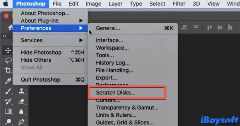 ম্যাকে ফটোশপ স্ক্র্যাচ ডিস্ক পূর্ণ, এই সমাধানগুলি ব্যবহার করে দেখুন