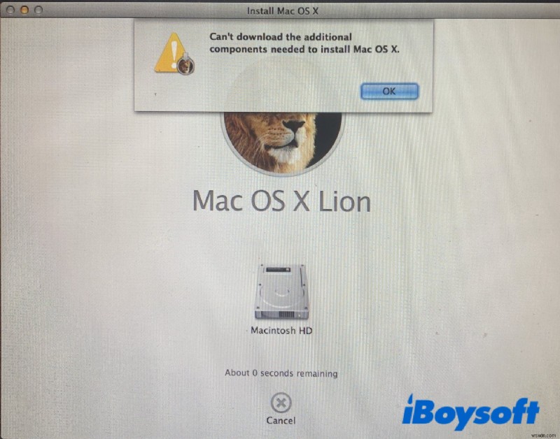 [সমাধান] Mac OS X পুনরায় ইনস্টল করার সময় একটি প্রয়োজনীয় ডাউনলোড অনুপস্থিত