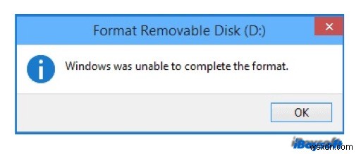উইন্ডোজ ফর্ম্যাটটি সম্পূর্ণ করতে অক্ষম ছিল, কীভাবে ঠিক করবেন