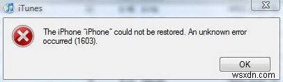 1603 আইটিউনস এরর ফিক্স - আইপড / আইফোন পুনরুদ্ধার করার সময় কীভাবে ত্রুটিগুলি ঠিক করবেন 