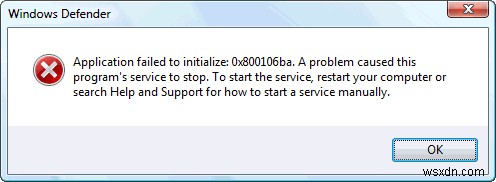 0x800106ba উইন্ডোজ ডিফেন্ডার এরর ফিক্স 