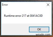 Windows 10-এ রানটাইম ত্রুটি 217:একটি সম্পূর্ণ মেরামতের নির্দেশনা