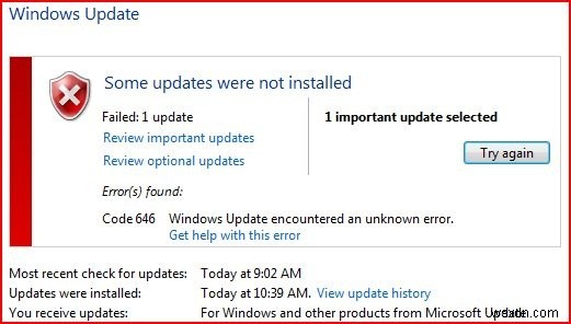 কিভাবে 646 উইন্ডোজ ভিস্তা আপডেট ত্রুটি ঠিক করবেন