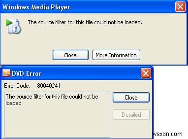 80040241 উইন্ডোজ মিডিয়া প্লেয়ার ত্রুটি মেরামত 