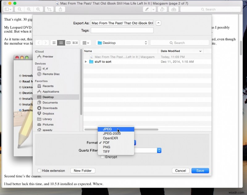 31 দিনের OS X টিপস:PDF পৃষ্ঠাগুলিকে PNG বা JPEG ফাইলে রূপান্তর করুন