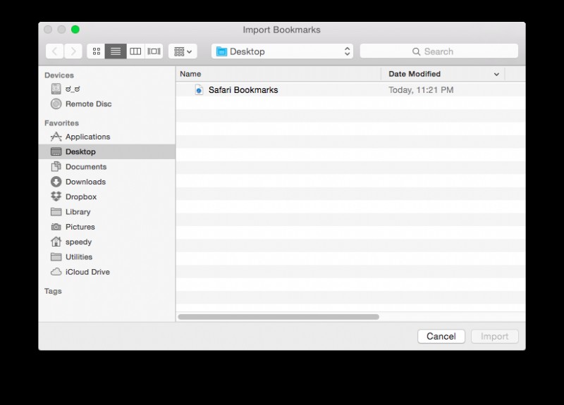 31 দিনের OS X টিপস:অন্যান্য ব্রাউজার থেকে বুকমার্কগুলিকে Safari-এ সরান