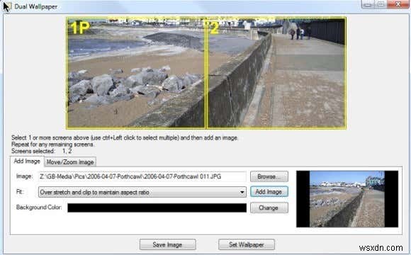 উইন্ডোজ 7 এ ডুয়াল মনিটরের জন্য বিভিন্ন পটভূমি সেটআপ করুন 