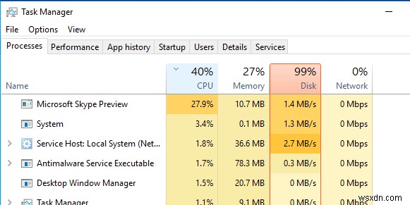 Windows 10 এ 100% ডিস্ক ব্যবহারের সমস্যা সমাধান করুন