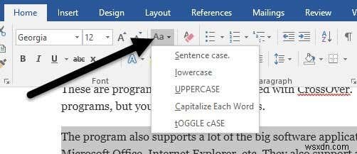 MS Word-এ ক্যাপস লক টেক্সটকে স্বাভাবিক অবস্থায় ফিরিয়ে দিন 