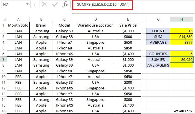 কিভাবে Excel এ COUNTIFS, SUMIFS, AVERAGEIFS ব্যবহার করবেন 