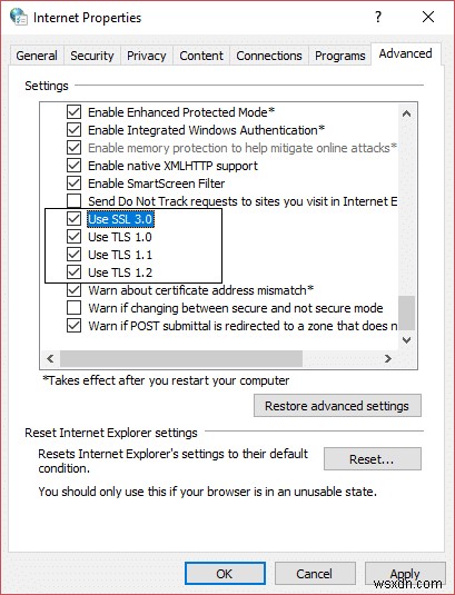 ত্রুটি 107 ঠিক করুন (নেট::ERR_SSL_PROTOCOL_ERROR) 