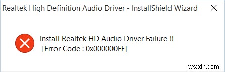 রিয়েলটেক এইচডি অডিও ড্রাইভার ব্যর্থতার ত্রুটি ইনস্টল করুন 